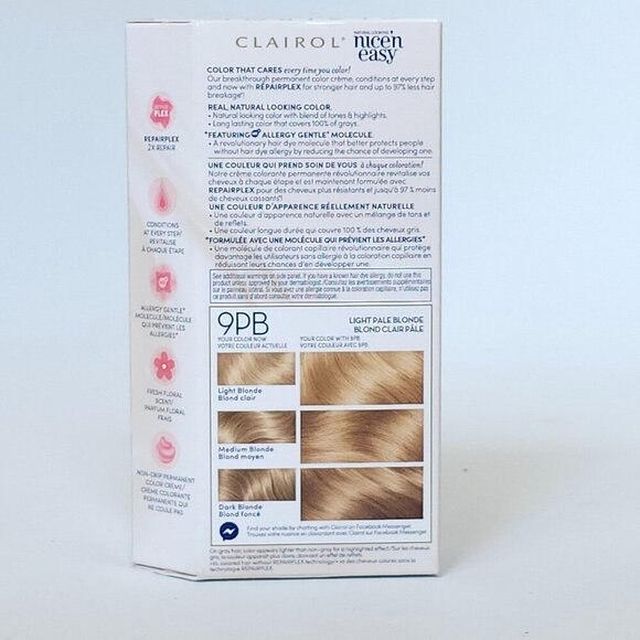 CLAIROL Nice n Easy 9PB Light Pale Blonde 1 Application Natural Looking - Picture 6 of 6